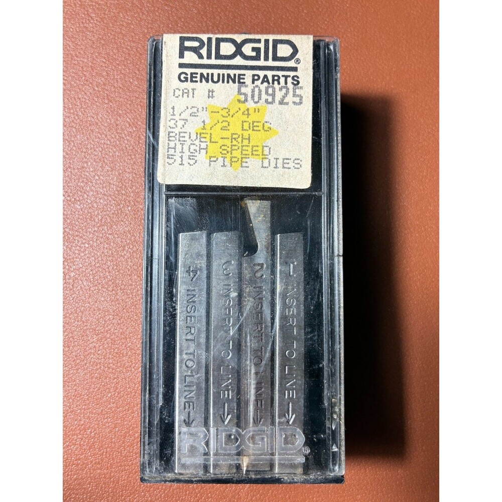 Ridgid 50925 1/2" -3/4" 37 1/2 DEG (RH) High Speed Alloy Steel 515 Pipe Dies